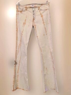 Hudson EV Flare 29 Gypsy Sun Cut Waistband Exposed Button Fly Raw Hem